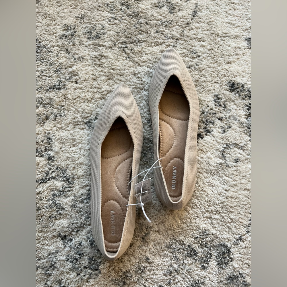 Textured-Knit Pointy-Toe Ballet Flats for Women